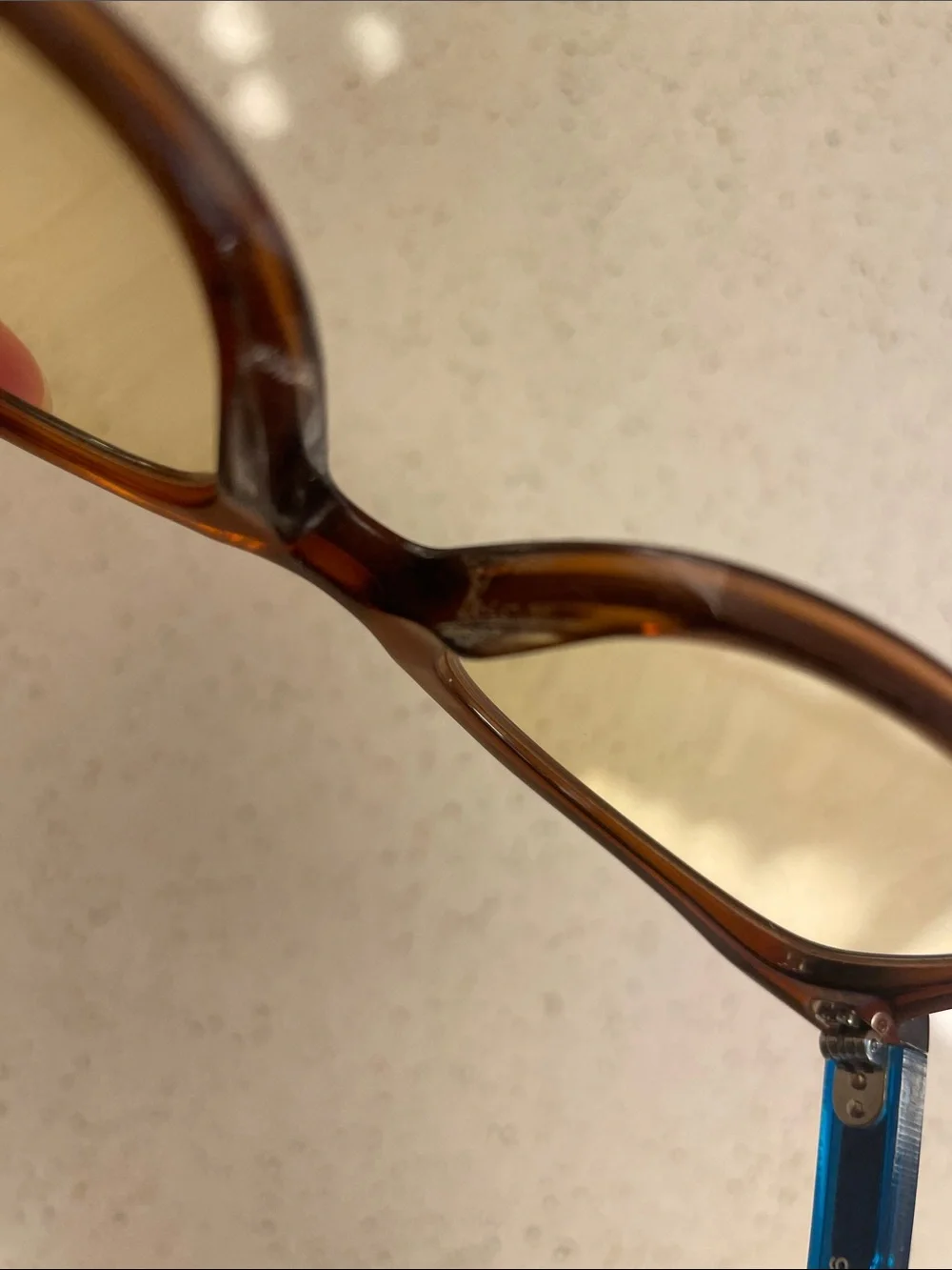 Anne et Valentin Carrington Eyeglasses Frames Amber & Teal As Is